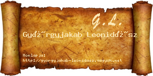 Györgyjakab Leonidász névjegykártya